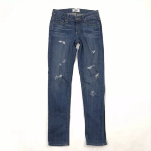 Paige Jeans Skyline Ankle Peg Skinny Distressed - Picture 1 of 7
